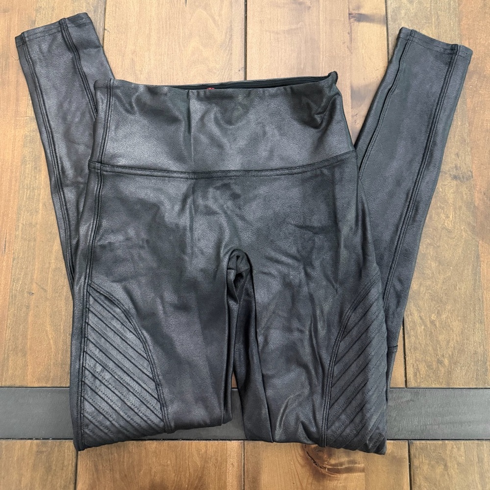 Spanx Black High-Waisted Moto Leggings